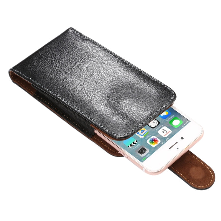 Custodia/marsupio in vera pelle da 5,7 pollici con texture litchi verticale con chiusura verticale con stecca posteriore girevole per iPhone 7 e 6s Plus e 6 Plus, Galaxy Note 5 e Note 4 e S6 Edge+ e A9 e A8, ecc. Custodia/marsupio in vera pelle da 5,7 pollici con texture litchi verticale con chiusura verticale con stecca posteriore girevole per iPhone 7 e 6s Plus e 6 Plus, Galaxy Note 5 e Note 4 e S6 Edge+ e A9 e A8, ecc.